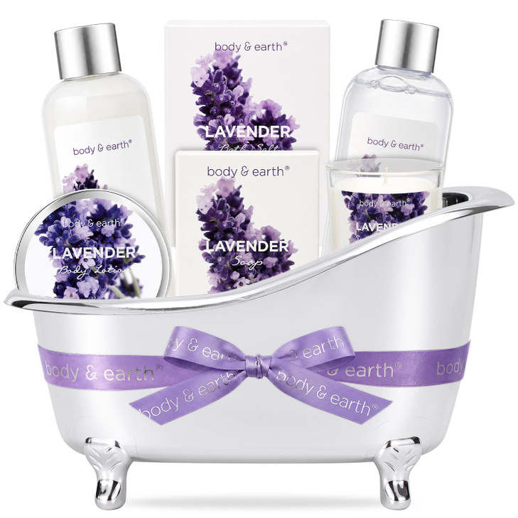 Gift Set For Women Body And Earth Spa Gifts Set Lavender Gift Baskets For Women Bath Sets With Bubble Bath Body Lotion Scented Candle