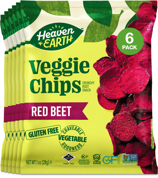 Heaven And Earth Beet Chips 1Oz 6 Pack Crisp And Delicious Gluten Free Certified Kosher Including Passover