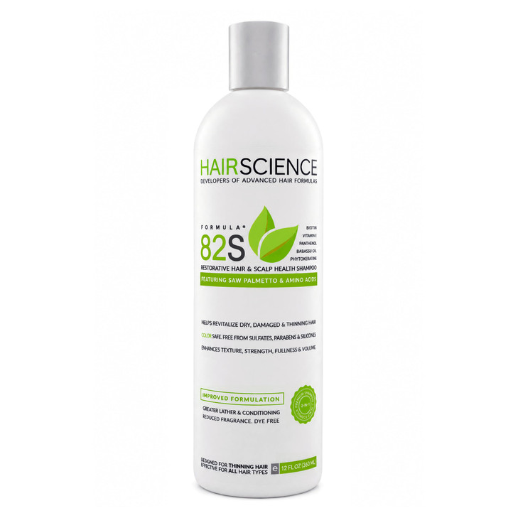 Hair Science Formula 82S Scalp And Hair Health Shampoo For Thinning Hair 2 Percent Saw Palmetto Biotin And Amino Acids Fuller Stronger