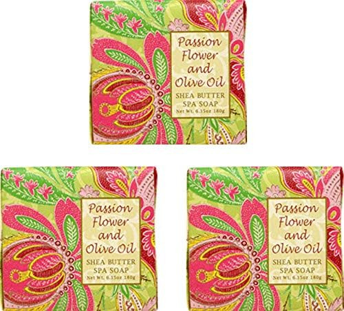 Greenwich Bay Cleansing Spa Soap Shea Butter And Cocoa Butter. No Parabens No Sulfates 6.35 Oz. 3 Pack Passion Flower