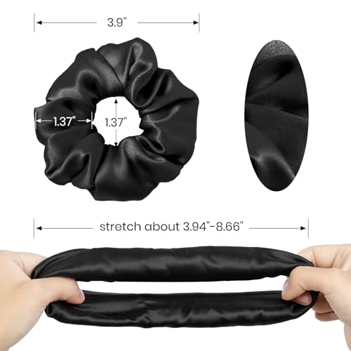 Lilysilk Silk Hair Scrunchies For Frizz And Breakage Prevention 100 Percent Mulberry Silk Hair Ties No Damage Elastic Silk Ponytail Holders