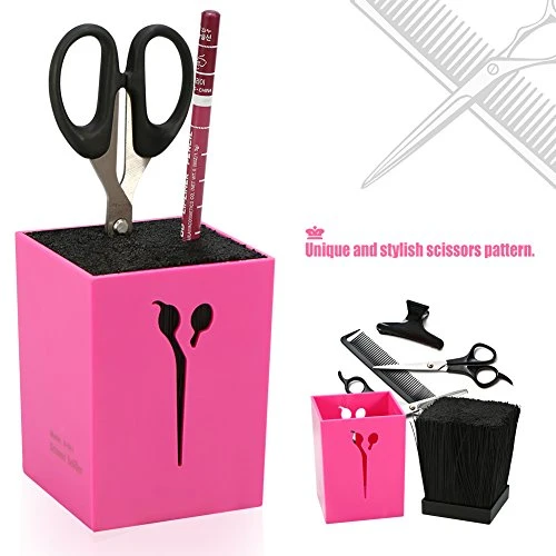 Salon Scissors Holder Hairdressing Scissors Storage Case Keeper Acylic Hairdressing Combs Clips Desktop Desk Organizer Anti Skid Storage Box