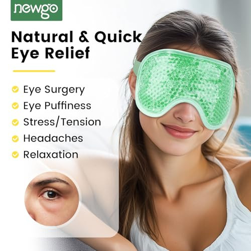 Newgo Cooling Eye Mask For After Surgery Reusable Gel Face Ice Pack Green