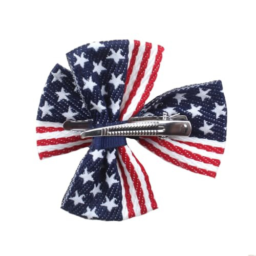 Aysekone 2 Pcs Pack Girls American Flag Hair Bow Hair Clips Fourth Of July