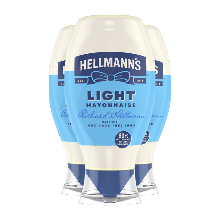 Hellmann S Light Mayonnaise 20 Oz Lite Mayo Squeeze Sandwich Spread 3Pk