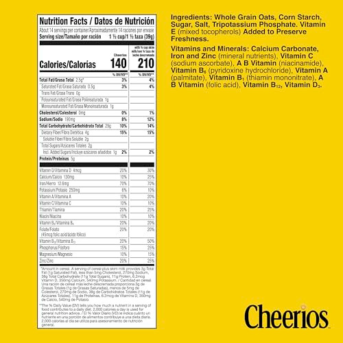 Cheerios Heart Healthy Gluten Free Breakfast Cereal Giant Size 20 Oz