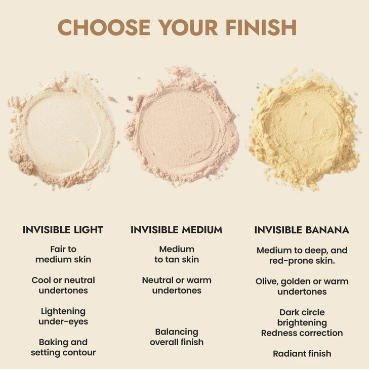 Organic Pressed Setting Powder Talc Free Translucent Matte Finish Light