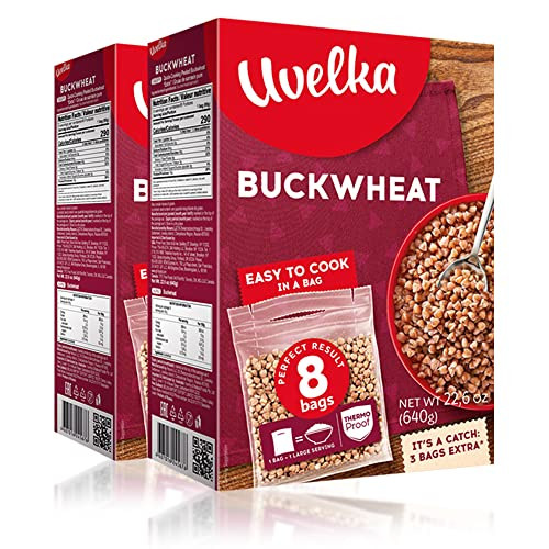 Uvelka Buckwheat Boil In Bag 8 Bags 80 Gr Pack Of 2