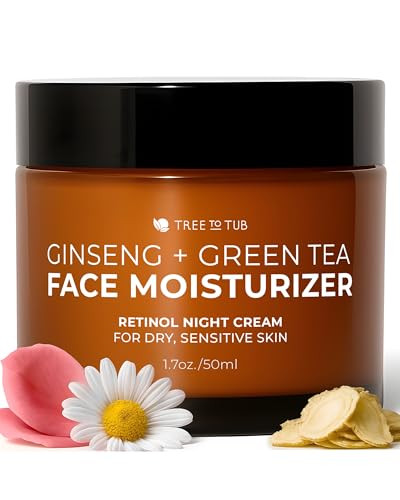 Tree To Tub Ginseng Green Tea Retinol Night Cream For Fine Lines 1.7 Oz