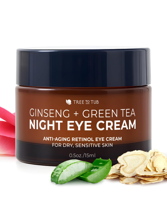Tree To Tub Green Tea Ginseng Retinol Eye Cream For Fine Lines 0.5 Oz