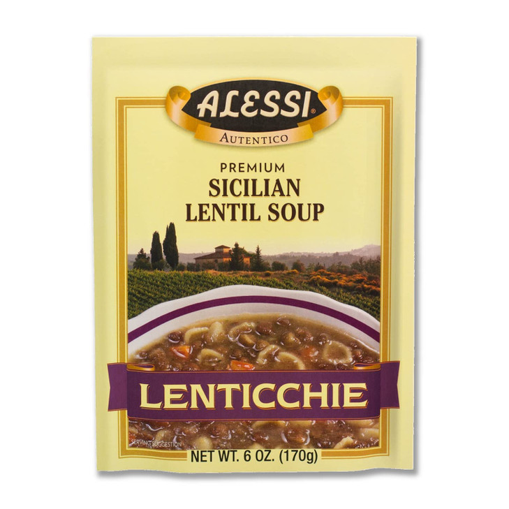 Alessi Autentico Premium Soups Traditional Flavors Sicilian Lentil Sicilian Lentil 6 Ounce Pack Of 6