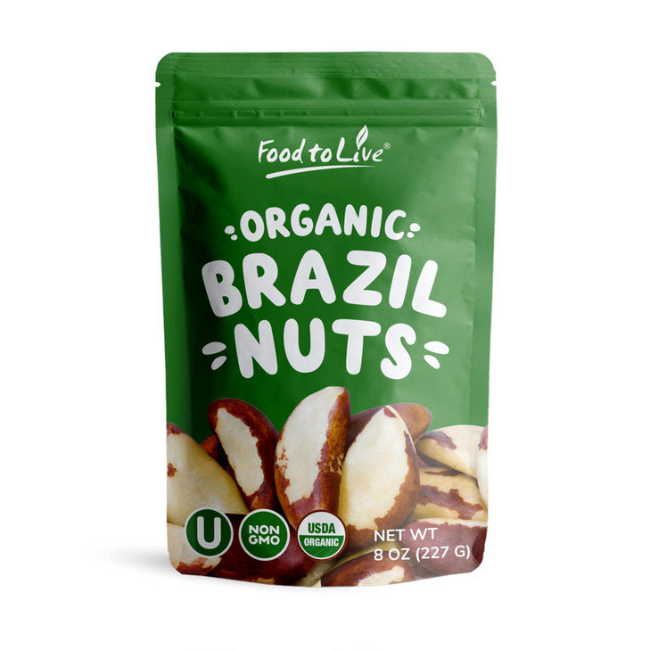 Food To Live Organic Brazil Nuts 8 Ounces Non Gmo Raw Whole No Shell Unsalted Kosher Vegan Keto Paleo Friendly Bulk Rich In Selenium