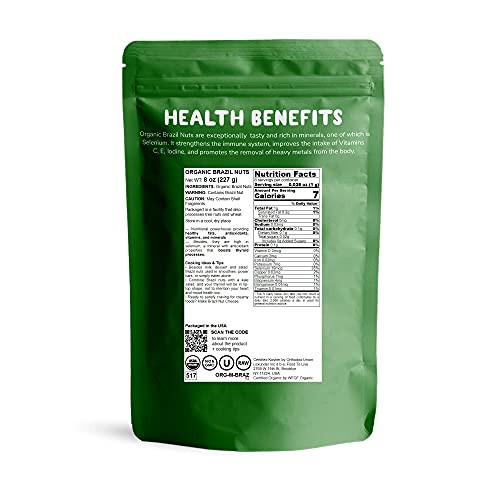 Food To Live Organic Brazil Nuts 8 Ounces Non Gmo Raw Whole No Shell Unsalted Kosher Vegan Keto Paleo Friendly Bulk Rich In Selenium