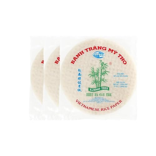 Bamboo Tree Spring Roll Rice Paper Wrappers 22Cm 3 Packs