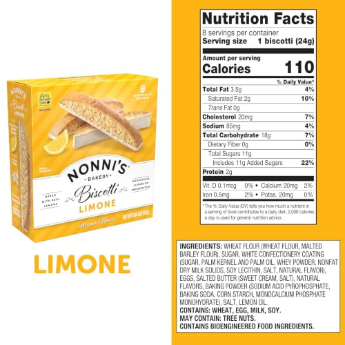Nonni S Limone Biscotti Lemon Cookies Individually Wrapped 6 Boxes 48Ct