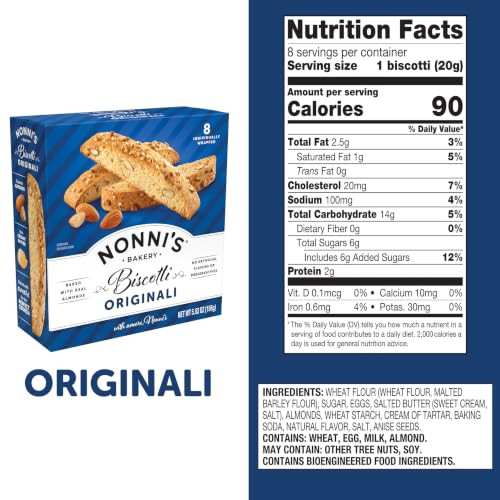 Nonni S Originali Biscotti Individually Wrapped 8Ct Case Of 6 Boxes