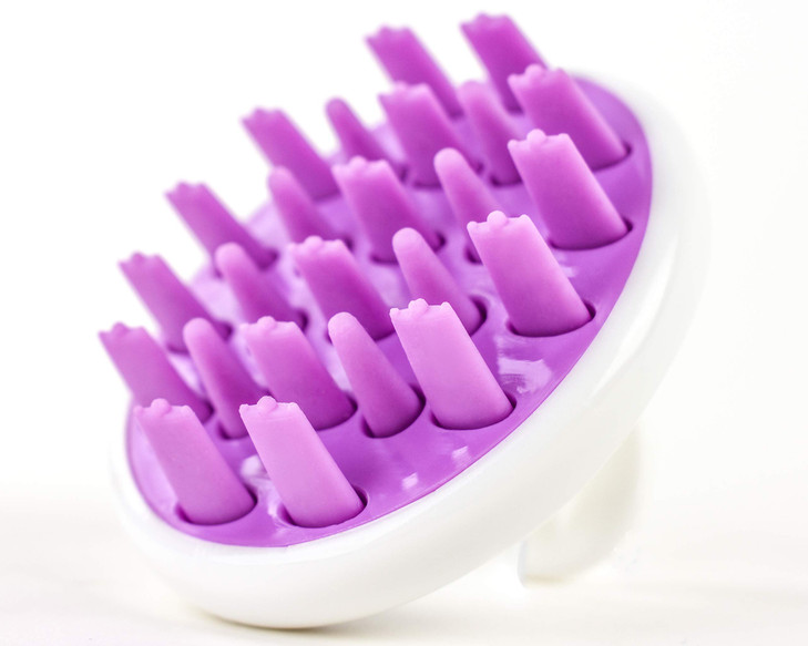 Zyllion Scalp Massager Dandruff Brush For Exfoliating Treatment Shampoo Scrubbing And Hair Growth Purple