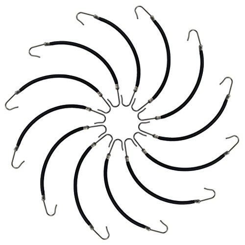 24 Pieces Ponytails Hooks Elastic Band Hair Clips Rubber Bands Holder Black