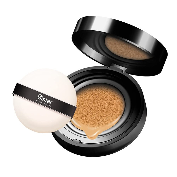 Sistar Skin Perfecting Bb Cushion Full Coverage Long Lasting Natural Glow Foundation On The Go Case With Mirror Light