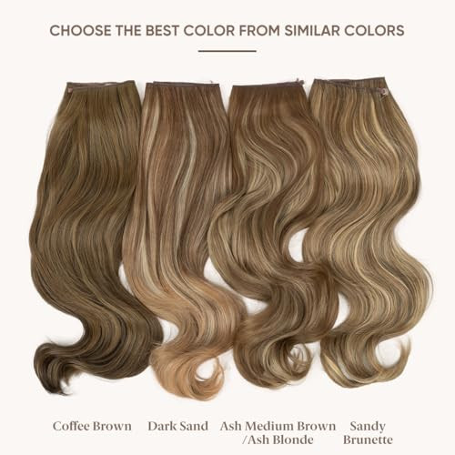 Sarla Invisible Wire Hair Extensions With 3 Clips Short Synthetic Wavy Curly Hairpiece Adjustable Transparent Headband For Women 14 Inch Ash