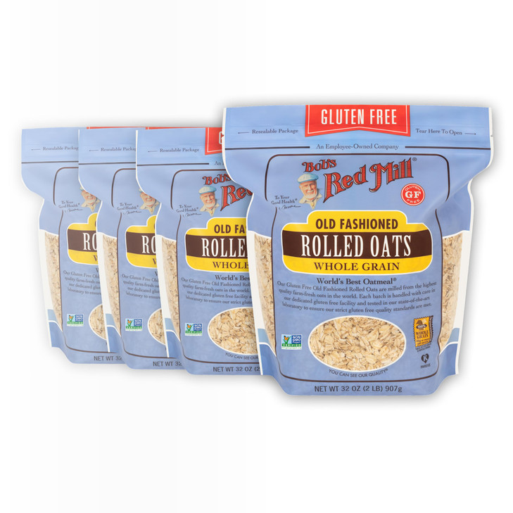 Bob S Red Mill Gluten Free Old Fashioned Rolled Oats 32Oz 4 Pack