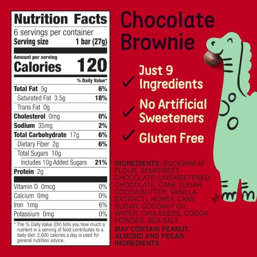 Larabar Kids Bakes Chocolate Brownie Bars Gluten Free 6 Ct 5.76 Oz Pack Of 8