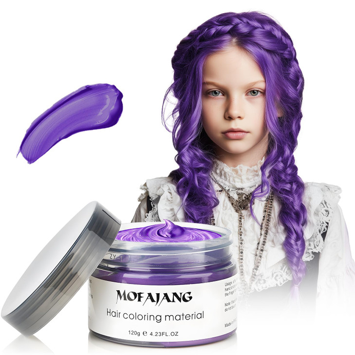 Purple Hair Color Wax For Men And Women Temporary Hair Color 4.23 Oz