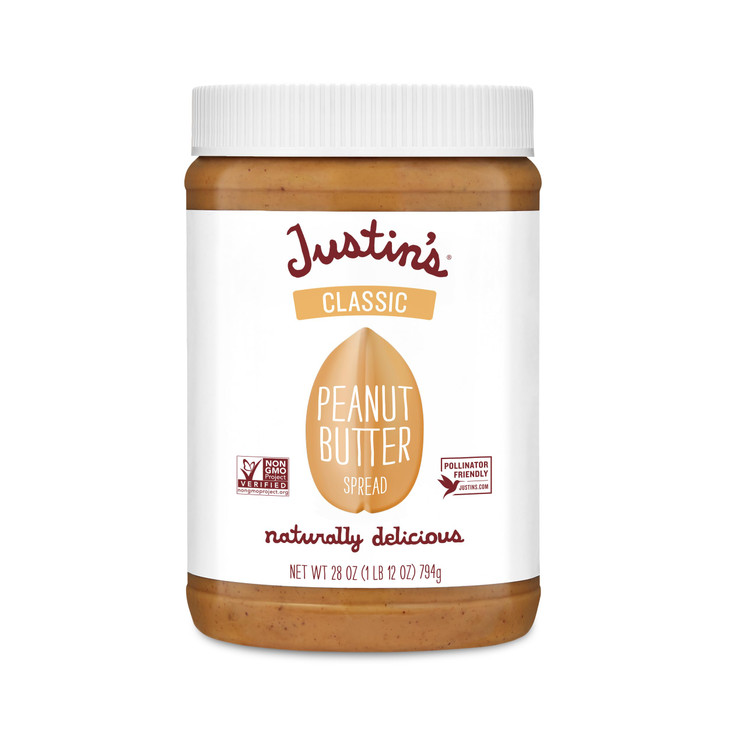 Justin S Nut Butter Pnut Btr Classic Size 28 Oz No Artificial Ingredients Gluten Free Kosher 1.75 Pound Pack Of 1