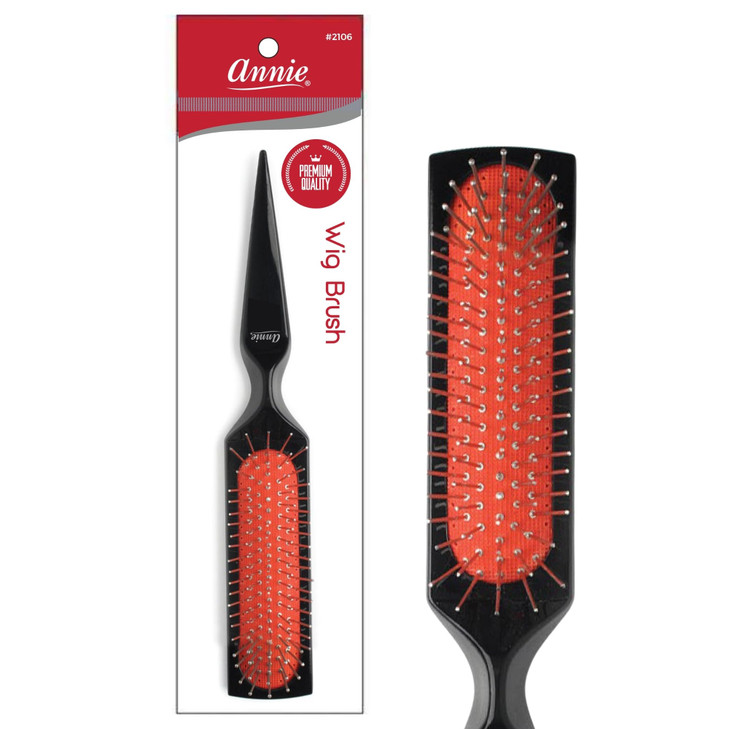 Annie Premium Wire Wig Brush Metal Bristle Detanger For Wigs Black