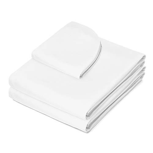 Saloniture 3 Piece Microfiber Massage Table Sheet Set Premium Facial Bed Cover Includes Flat And Fitted Sheets With Face Cradle Cover White