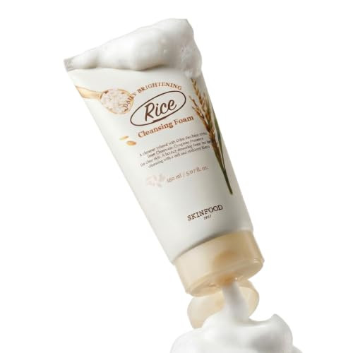 Skinfood Rice Daily Cleansing Foam 150Ml Delicate Fine And Smooth Brightening Cleansing With Fermented White Rice Ingredients Firming Bubble