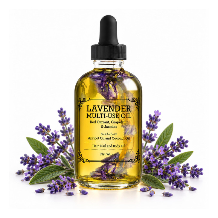 Beaute De Provence Lavender Multi Use Oil For Face Body And Hair Organic Blend Of Apricot Vitamin E Fractionated Coconut And Sweet Almond