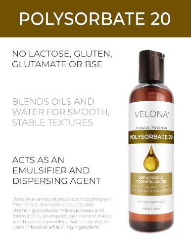 Velona Polysorbate 20 4 Fl Oz Food And Cosmetic Grade Usp Grade