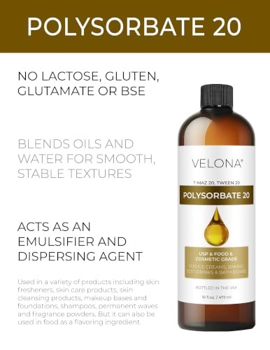 Velona Polysorbate 20 16 Fl Oz Food And Cosmetic Grade Usp Grade
