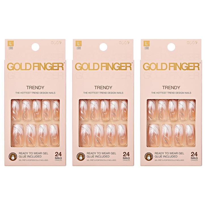 Goldfinger Gel Glam Design Nails (3 Pack)