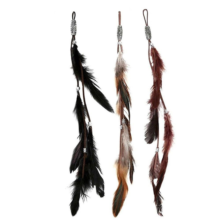 Icyang 3 Pack Feather Hair Clips For Women Boho Hippie Hair Extensions