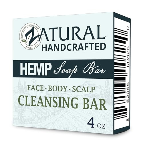 Zatural 100 Percent Natural Hemp Bar Soap Gentle Cleansing And Moisturizing Body Soap With Pure Botanical Ingredients Rich Lather Formula 5