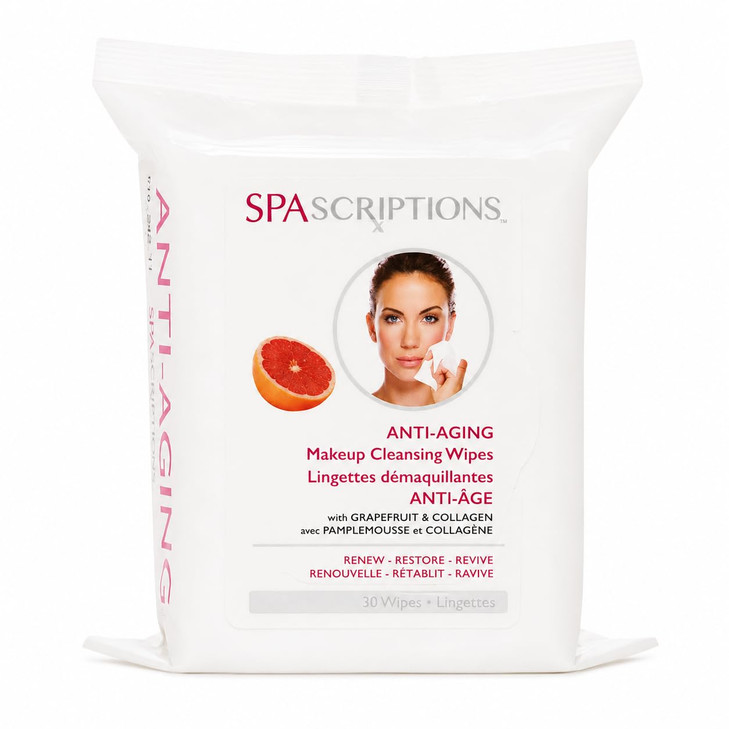 Spascriptions Anti Aging Daily Makeup Remover And Facial Cleansing Wipes