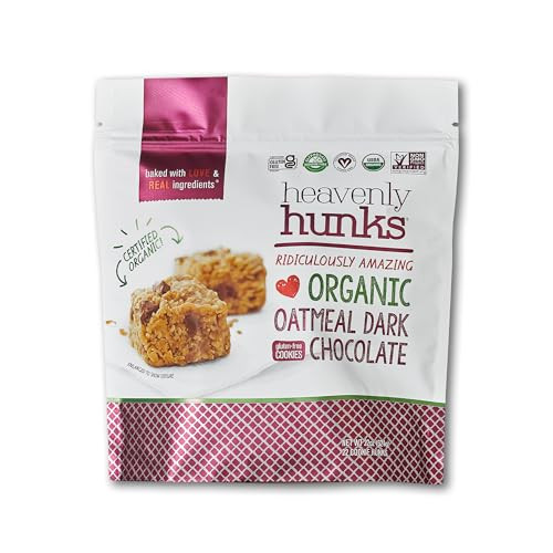 Heavenly Hunks Organic Dark Chocolate Chip Cookies Vegan Non Gmo 22Oz