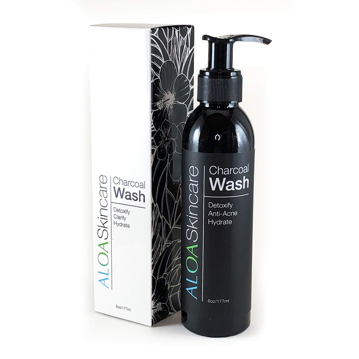 Aloa Skincare Detoxifying Activated Charcoal Face Wash With Vitamin C And Green Tea Acne Fighting Facial Cleanser