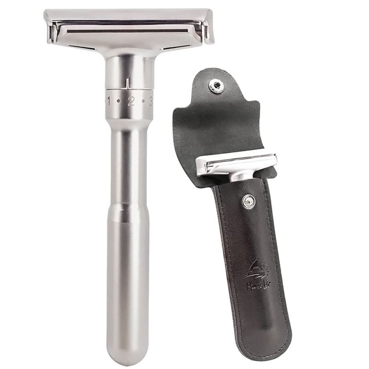 Travel Double Edge Safety Razor River Lake Rz700 Long Handle Adjustable Classic Safety Shaver Razor Razor With Protective Case Black