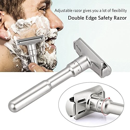 Travel Double Edge Safety Razor River Lake Rz700 Long Handle Adjustable Classic Safety Shaver Razor Razor With Protective Case Black