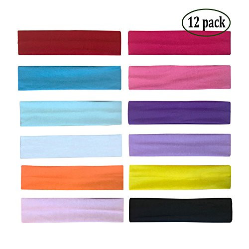 Zapire 12 Packs Soft Stretchy Elastic Headbands Beauty Head Wraps And Hair Accessories For Women And Girls