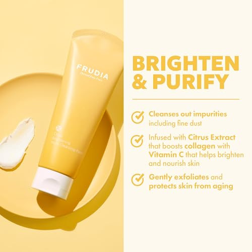 Frudia Citrus Brightening Micro Facial Cleanser 4.9 Oz Vitamin C Korean Facial Cleanser W Tangerine Extract And Mela Zero Brightening Korean