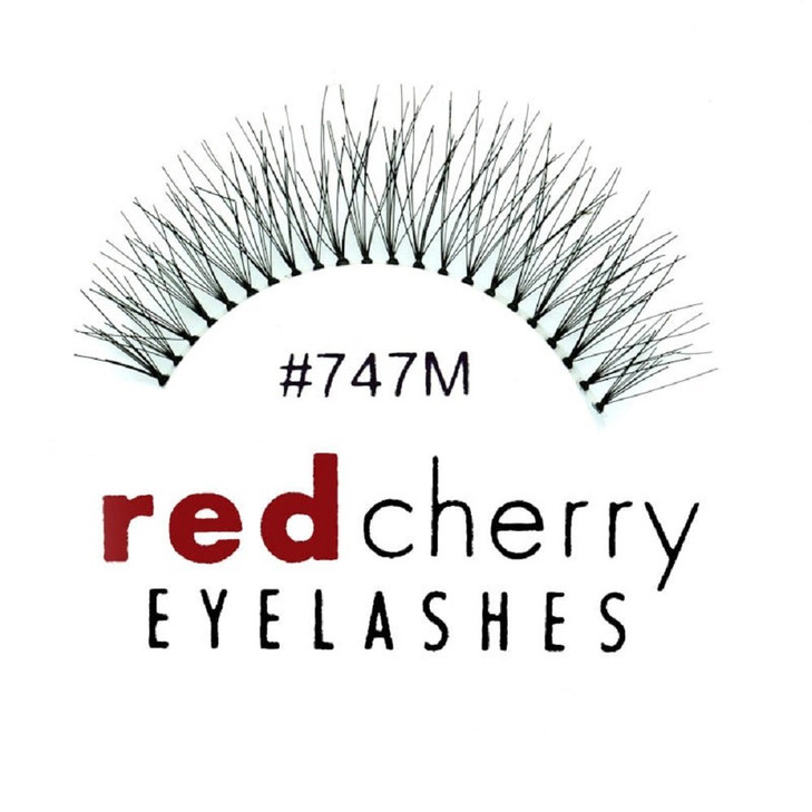 Red Cherry #747M Strip False Eyelashes Black Natural to Glamorous Design (6 Pairs)