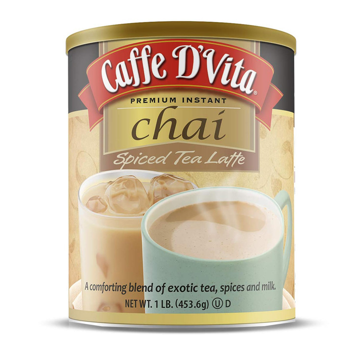 Caffe D Vita Spiced Chai Latte Mix Chai Tea Latte Powder Mix 1 Lb Can