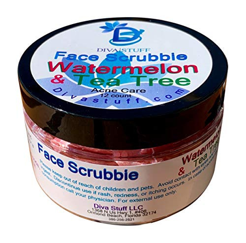 Diva Stuff Face Scrubbie - Exfoliating Face Scrub Pads - Blackhead/Whitehead Acne Reducing Skincare Tool - Promotes New Skin Cell Turn Over - 12 Pads