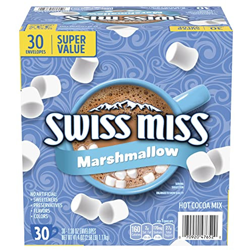Swiss Miss Chocolate Hot Cocoa Mix With Marshmallows 1.38 Oz. 30 Ct