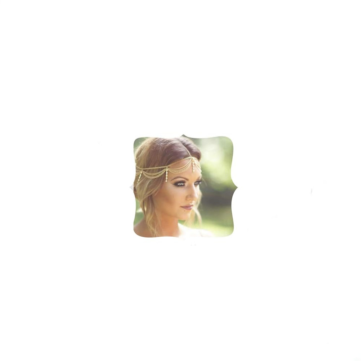 Denifery Gold Rhinestone Wedding Bridal Prom Bohemian Boho Grecian Head Chain Hair Jewelry Head Piece Bollywood Bride Glamorous