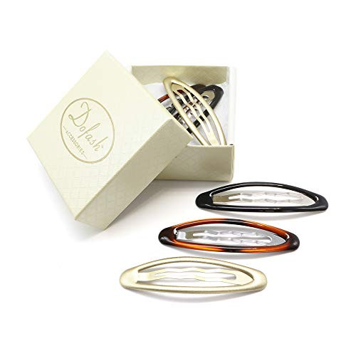 Dofash 6Pcs Ellipse Shaped Looks Like 3D Effect Epoxy Snap Hair Clips Hair Grips Metal Hair Clips 8Cm 3.15In Hair Accessories For Girls